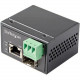 Startech.Com PoE+ Industrial Fiber to Ethernet Media Converter 30W - SFP to RJ45 - SM/MM Fiber to Gigabit Copper Mini Size IP-30 - Fiber to Ethernet media converter extends networks & converts fiber to copper - PSE source for 30W power to IEEE 802.3af