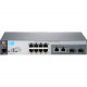 HPE 2530-8 Ethernet Switch - 8 Ports - Manageable - Fast Ethernet, Gigabit Ethernet - 10/100Base-TX, 10/100/1000Base-T - 2 Layer Supported - 2 SFP Slots - Power Supply - Twisted Pair - 1U High - Rack-mountable, Wall Mountable, Desktop - Lifetime Limited W