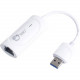 SIIG SuperSpeed USB 3.0 Gigabit LAN Adapter - White - USB 3.0 Type A - 1 Port(s) - 1 - Twisted Pair - Retail JU-NE0621-S2