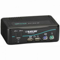 Black Box ServSwitch DT Pro II KVM Switch - 2 x 1 - 2 x HD-15 Video, 1 x Type B Keyboard, 1 x Type B Mouse, 1 x mini-DIN (PS/2) Keyboard, 1 x mini-DIN (PS/2) Mouse KV7020A