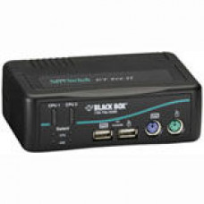 Black Box ServSwitch DT Pro II KVM Switch - 2 x 1 - 2 x HD-15 Video, 1 x Type B Keyboard, 1 x Type B Mouse, 1 x mini-DIN (PS/2) Keyboard, 1 x mini-DIN (PS/2) Mouse KV7020A