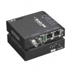 Black Box Hardened Media Converter Switch - 2 x RJ-45 , 1 x SC Duplex - 10/100Base-TX, 100Base-X - External, Rack-mountable - TAA Compliance LBH100A-H-SC