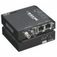 Black Box Hardened Media Converter Switch - 2 x RJ-45 , 1 x ST Duplex - 10/100Base-TX, 100Base-X - External, Rack-mountable - TAA Compliance LBH100A-H-ST-12