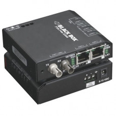 Black Box Hardened Media Converter Switch - 2 x RJ-45 , 1 x ST Duplex - 10/100Base-TX, 100Base-X - External, Rack-mountable - TAA Compliance LBH100A-H-ST