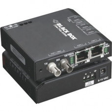 Black Box LBH100 Transceiver/Media Converter - 2 x Network (RJ-45) - 1 x SC Ports - DuplexSC Port - Single-mode - Fast Ethernet - 10/100Base-T, 100Base-X - Rack-mountable, Wall Mountable, DIN Rail Mountable - TAA Compliant LBH100A-P-SSC-48