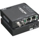 Black Box Fast Ethernet Hardened Media Converter - 2 x RJ-45 , 1 x ST Duplex - 10/100Base-TX, 100Base-X - External, Rack-mountable - TAA Compliance LBH100AE-H-ST