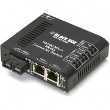 Black Box LBH100 Transceiver/Media Converter - 2 x Network (RJ-45) - 1 x SC Ports - DuplexSC Port - Multi-mode - Fast Ethernet - 10/100Base-T, 100Base-X - Rack-mountable, DIN Rail Mountable, Wall Mountable, Standalone, Desktop, Panel-mountable - TAA Compl