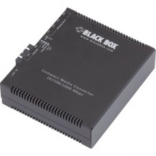 Black Box Compact Media Converter Gigabit Ethernet Multimode 850nm 550m SC - 2 x Network (RJ-45) - 1 x SC Ports - DuplexSC Port - Multi-mode - Gigabit Ethernet - 10/100/1000Base-T - TAA Compliant - TAA Compliance LGC5151A