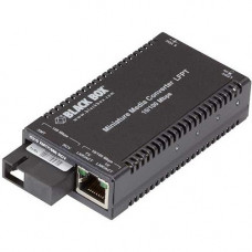 Black Box Multipower Miniature Transceiver/Media Converter - 1 x Network (RJ-45) - 1 x SC Ports - SimplexSC Port - Single-mode - Fast Ethernet - 10/100Base-T, 100Base-X - Rack-mountable, DIN Rail Mountable - TAA Compliant LHC028A-R4