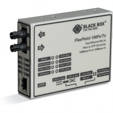 Black Box FlexPoint 100Base-TX to 100Base-FX Media Converter - 1 x RJ-45 , 1 x ST - 100Base-TX, 100Base-FX - Rack-mountable, Wall-mountable LMC213A-MMST-R2