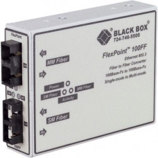 Black Box FlexPoint LMC250A-ST Transceiver/Media Converter - 2 x ST Ports - 100Base-X - External, Rail-mountable, Rack-mountable, Wall Mountable LMC250A-ST