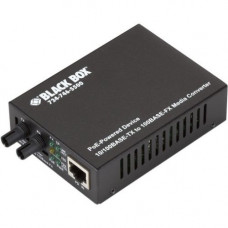Black Box PoE PD Media Converter, 10Base-T/100Base-TX to 100Base-FX, Multimode, ST - Network (RJ-45) - 1x PoE (RJ-45) Ports - 1 x ST Ports - 100Base-FX, 10/100Base-TX - External - TAA Compliance LPD501A