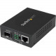 Startech.Com Gigabit Ethernet Fiber Media Converter with Open SFP Slot - Supports 10/100/1000 Networks - Convert and extend different networks over a Gigabit fiber cable connection using the SFP of your choice - Gigabit Ethernet fiber media converter with