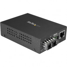 Startech.Com Single Mode SC Fiber Ethernet Media Converter - 1000BASE-LX Gigabit Fiber Optic to Copper Bridge - 10/100/1000 Network 10km - Single mode fiber Ethernet media converter extends & bridges copper networks - 10/100/1000 (Gigabit), 1000BASE-L