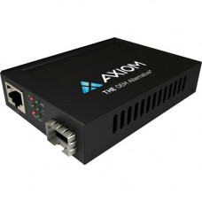 Axiom 1Gbs POE RJ45 to SFP Fiber Media Converter - Open SFP Port - Network (RJ-45) - 1x PoE (RJ-45) Ports - Gigabit Ethernet - 10/100/1000Base-TX, 1000Base-FX - 1 x Expansion Slots - SFP (mini-GBIC) - 1 x SFP Slots MCP32-F1-SFP-AX