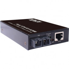 Tripp Lite N784-H01-SCMM Transceiver/Media Converter - 1 x Network (RJ-45) - 1 x SC Ports - DuplexSC Port - Multi-mode - Fast Ethernet - 10/100Base-TX, 100Base-FX - Wall Mountable, DIN Rail Mountable, Desktop - TAA Compliant - TAA Compliance N784-H01-SCMM
