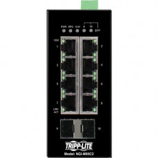Tripp Lite NGI-M08C2 Ethernet Switch - 8 Ports - Manageable - Gigabit Ethernet - 10/100/1000Base-T, 100Base-FX, 1000Base-X, 1000Base-SX/LX - TAA Compliant - 2 Layer Supported - Modular - 2 SFP Slots - 11 W Power Consumption - Optical Fiber, Twisted Pair -