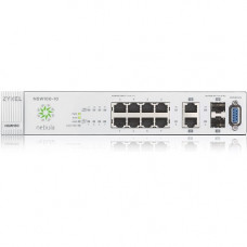 Zyxel 8-port GbE Nebula Cloud Managed Switch - 10 x Gigabit Ethernet Network, 2 x Gigabit Ethernet Expansion Slot - Manageable - Twisted Pair, Optical Fiber - Modular - 4 Layer Supported - Rack-mountable, Wall Mountable NSW100-10