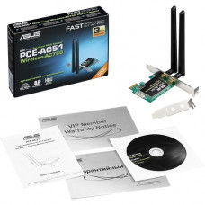 Asus PCE-AC51 IEEE 802.11ac - Wi-Fi Adapter for Server/Switch/Desktop Computer/Notebook - PCI Express - 750 Mbit/s - 2.40 GHz ISM - 5 GHz UNII - Plug-in Card PCE-AC51/BULK