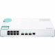 QNAP QSW-308-1C Ethernet Switch - 8 Ports - 2 Layer Supported - Modular - Twisted Pair, Optical Fiber - Desktop - 2 Year Limited Warranty - TAA Compliance QSW-308-1C-US