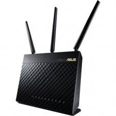 Asus RT-AC68U IEEE 802.11ac Ethernet Wireless Router - 2.40 GHz ISM Band - 5 GHz UNII Band - 1900 Mbit/s Wireless Speed - 4 x Network Port - 1 x Broadband Port - USB - Gigabit Ethernet - VPN Supported - Desktop - WEEE Compliance RT-AC68U