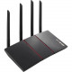 Asus RT-AX55 IEEE 802.11ax Ethernet Wireless Router - 2.40 GHz ISM Band - 5 GHz UNII Band - 4 x Antenna(4 x External) - 225 MB/s Wireless Speed - 4 x Network Port - 1 x Broadband Port - Gigabit Ethernet - VPN Supported - Desktop RT-AX55(BLACK)