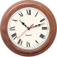 Pyramid TimeTrax Sync 16in Analog Clock - Walnut Wood Roman Numeral Face - Analog - Quartz S9A6AKGBXW
