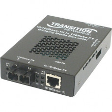 TRANSITION NETWORKS 10/100 Bridging 10/100Base-TX to 100Base-FX Media Converter - 1 x RJ-45 , 1 x SC - 10/100Base-TX, 100Base-FX - TAA Compliance SBFTF1013-105-NA