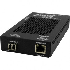 TRANSITION NETWORKS SGPAT1039-105 Transceiver/Media Converter - 1 x Network (RJ-45) - 1x PoE+ (RJ-45) Ports - 1 x LC Ports - Multi-mode - Gigabit Ethernet - 1000Base-SX, 10/100/1000Base-T - Wall Mountable, Rail-mountable, Standalone, Desktop - TAA Complia