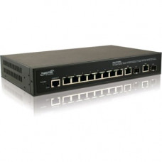 TRANSITION NETWORKS 8-Port 10/100/1000Base-T + (2) 100/1000 SFP/RJ-45 Ports Layer 2 Managed Switch - 8 Ports - Manageable - 2 Layer Supported - Twisted Pair - Rack-mountable - Lifetime Limited Warranty - RoHS, TAA, WEEE Compliance SM10T2DPA-NA
