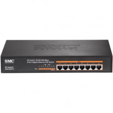 Edge-Core Networks SMC EZ Switch 10/100/1000 8-Port Gigabit Ethernet PoE Switch - 8 Ports - 2 Layer Supported - Desktop - 2 Year Limited Warranty SMCGS801P NA