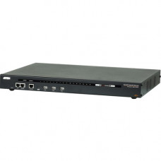 ATEN 16-Port Serial Console Server with Dual Power/LAN - Twisted Pair - 2 x Network (RJ-45) x USB - 16 x Serial Port - 10/100/1000Base-T - Gigabit Ethernet - Rack-mountable, Desktop SN0116CO