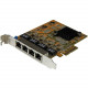 Startech.Com 4-Port PCI Express Gigabit Network Adapter Card - Quad-Port PCIe Gigabit NIC - PCI Express x4 - 4 Port(s) - 4 - Twisted Pair - TAA Compliance ST1000SPEX43