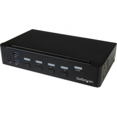 Startech.Com 4-Port DisplayPort KVM Switch - DP KVM Switch with Built-in USB 3.0 Hub for Peripherals - 4K 30 Hz - 4 Computer(s) - 1 Local User(s) - 3840 x 2160 - 11 x USB - Rack-mountable, Desktop - 5 x DisplayPort - 1U - TAA Compliant - TAA Compliance SV