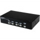 Startech.Com 4 Port DVI + USB KVM Switch with Audio - KVM switch - USB 2.0 Hub - 2 ports - 1 local user - 1U - 4 x 1 - 4 x DVI Monitor - TAA Compliance SV431DVIUA