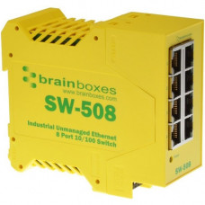 Brainboxes Industrial Ethernet 8 Port Switch DIN Rail Mountable - 8 Ports - 2 Layer Supported - Twisted Pair - DIN Rail Mountable - Lifetime Limited Warranty SW-508-X50M