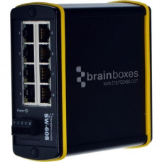 Brainboxes Hardened Industrial 8 Port Ethernet Switch 10/100 - 8 Ports - 2 Layer Supported - Twisted Pair - Rail-mountable - Lifetime Limited Warranty SW-608