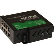 Brainboxes Hardened Industrial Ethernet 8 Port Switch DIN Rail Mountable - 8 Ports - TAA Compliant - 2 Layer Supported - Twisted Pair - DIN Rail Mountable - Lifetime Limited Warranty SW-708