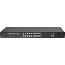 Hanwha Techwin SWT-P-162-480B 16 Port PoE+ Switch - 16 Ports - 2 Layer Supported - Modular - Twisted Pair, Optical Fiber - 1U High - Rack-mountable - 2 Year Limited Warranty SWT-P-162-480B