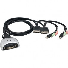 SYBA Multimedia KVM Switch - 2 Computer(s) - 1920 x 1080 - 4 x USB - 3 x DVI - RoHS, WEEE Compliance SY-KVM20075