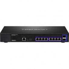 Trendnet 10-Port 2.5GBASE-T Web Smart+ Switch with 2 x 10G SFP+ Slots - 10 Ports - Manageable - 2 Layer Supported - Modular - Twisted Pair, Optical Fiber - 1U High - Rack-mountable - Lifetime Limited Warranty TEG-30102WS