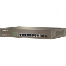 Tenda 8-Port Gigabit Managed PoE Switch with 2-Port SFP - 8 x Gigabit Ethernet Network, 2 x Gigabit Ethernet Expansion Slot - Manageable - Twisted Pair, Optical Fiber - Modular - 2 Layer Supported - 1U High - Rack-mountable TEG3210P
