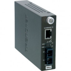 Trendnet Intelligent TFC-110S60i 10/100Base-TX to 100Base-FX Single Mode SC Fiber Converter - 1 x RJ-45 , 1 x SC Duplex - 10/100Base-TX, 100Base-FX TFC-110S60I