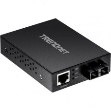 Trendnet 1000Base-T to 1000Base-SX Multi-Mode SC Fiber Converter - Network (RJ-45) - 1 x SC Ports - DuplexSC Port - Multi-mode - Gigabit Ethernet - 10/100/1000Base-T, 1000Base-SX - External - TAA Compliance TFC-GMSC