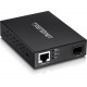 Trendnet Gigabit PoE PD SFP Fiber Media Converter - 1 x Network (RJ-45) - Single-mode, Multi-mode - Gigabit Ethernet - 1000Base-T, 1000Base-SX/LX - 1 x Expansion Slots - SFP (mini-GBIC) - 1 x SFP Slots - TAA Compliance TFC-PGSFP