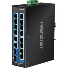 Trendnet 16-Port Industrial Gigabit DIN-Rail Switch - 16 Ports - TAA Compliant - 2 Layer Supported - Modular - Optical Fiber, Twisted Pair - DIN Rail Mountable, Wall Mountable - TAA Compliance TI-G162