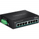 Trendnet 8-Port Industrial Fast Ethernet PoE+ DIN-Rail Switch - 8 Ports - 2 Layer Supported - Twisted Pair - DIN Rail Mountable, Wall Mountable - Lifetime Limited Warranty - TAA Compliance TI-PE80