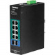 Trendnet 10-Port Industrial Gigabit L2 Managed PoE+ DIN-Rail Switch 24 - 57V - 8 Ports - Manageable - Gigabit Ethernet - 100/1000Base-FX, 1000Base-T - 2 Layer Supported - Modular - 2 SFP Slots - Power Supply - 13 W Power Consumption - 240 W PoE Budget - O