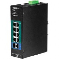 Trendnet 10-Port Industrial Gigabit L2 Managed PoE+ DIN-Rail Switch 24 - 57V - 8 x Gigabit Ethernet Network, 2 x Gigabit Ethernet Expansion Slot - Manageable - Twisted Pair, Optical Fiber - Modular - 2 Layer Supported - DIN Rail Mountable - TAA Compliant 