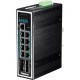 Trendnet 12-Port Hardened Industrial Gigabit PoE+ Layer 2+ Managed DIN-Rail Switch - 8 Ports - Manageable - 3 Layer Supported - Modular - Optical Fiber, Twisted Pair - Rail-mountable - Lifetime Limited Warranty - TAA Compliance TI-PG1284I